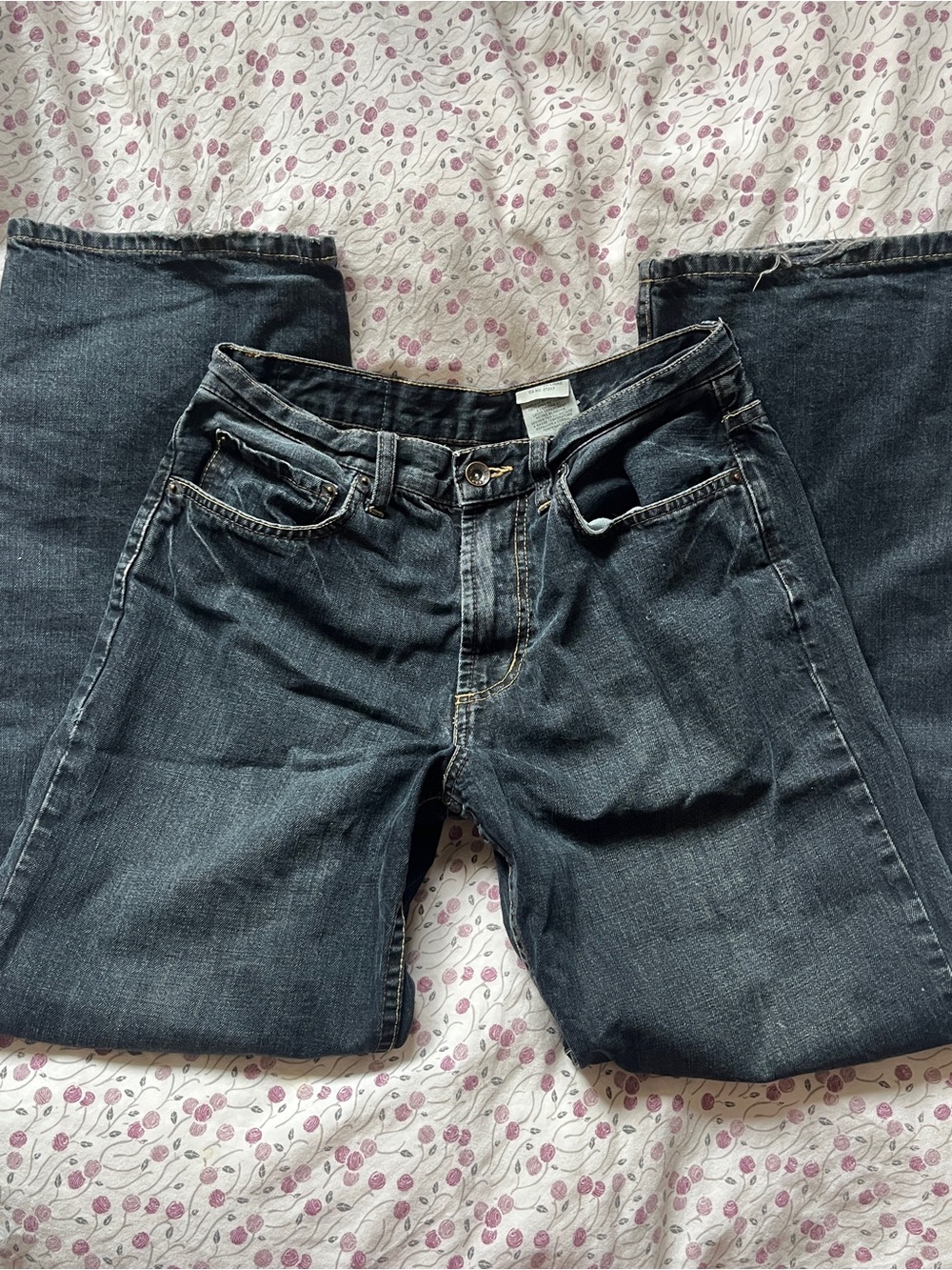 mid rise straight cut jeans